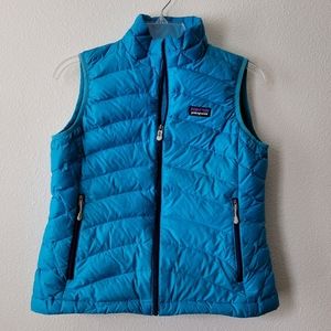 Patagonia Blue Down Vest Zip Up Packable
